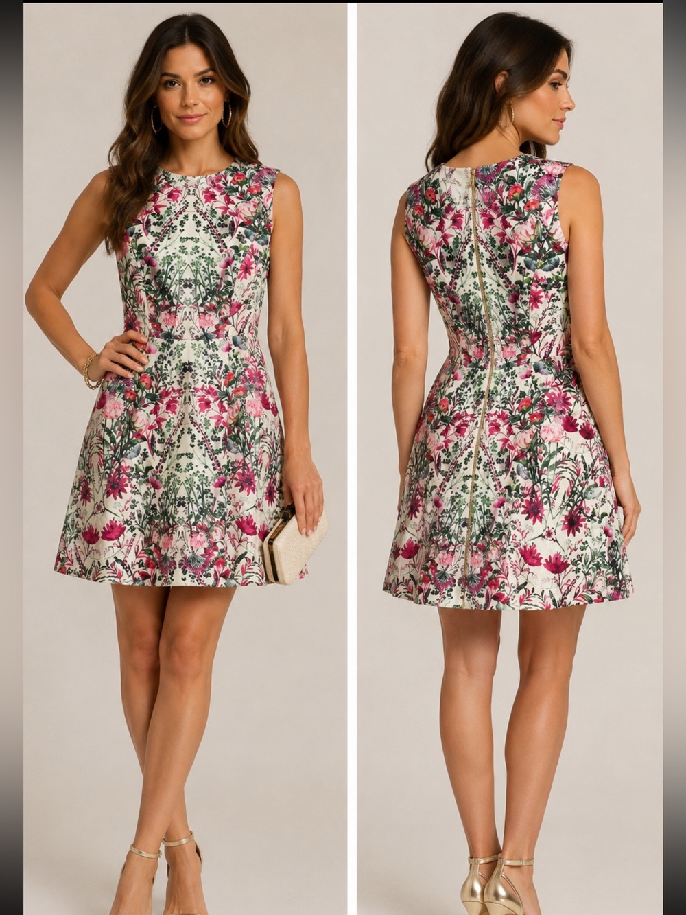 Ted Baker Sew in Love floral fit, and flare dress. 
Sz. 2
